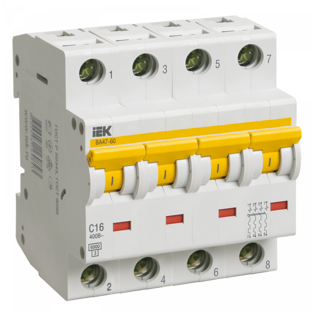 Авт.викл. ВА 47-60 4Р 32А 6 кА х-ка C IEK