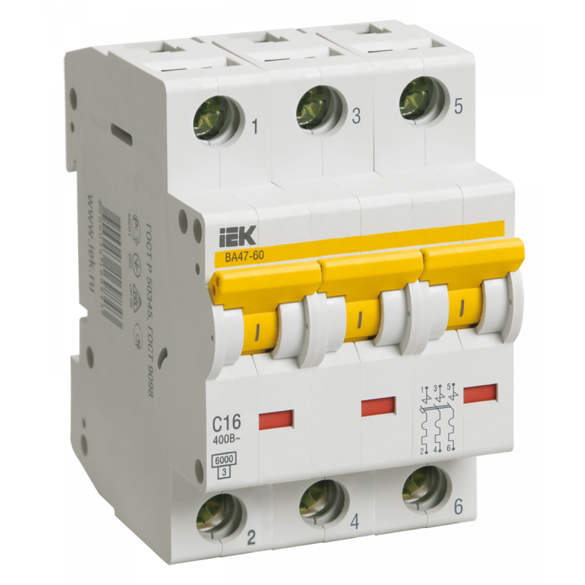 Авт.викл. ВА 47-60 3Р 32А 6 кА х-ка D IEK