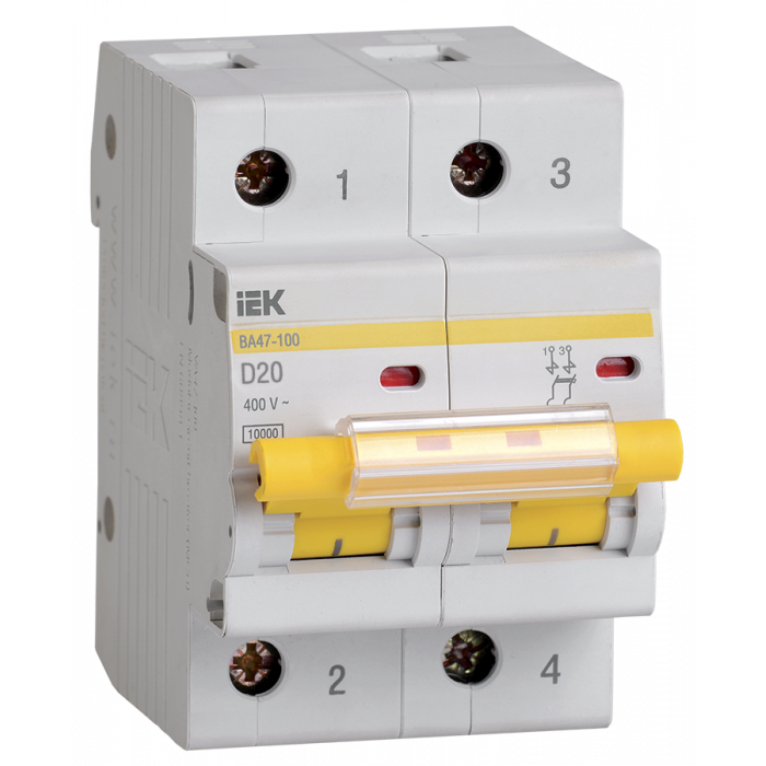 Авт. выкл. ВА47-100 2Р  16А 10кА х-ка D IEK