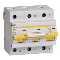 Автоматичний вимикач ВА47-100 3Р 63А 10кА х-ка D
