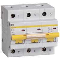 Автоматичний вимикач ВА 47-100 3Р 16А 10 кА х-ка C
