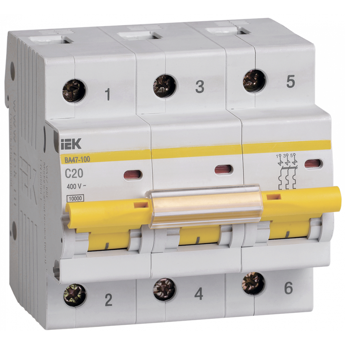 Авт.викл. ВА 47-100 3Р 32А 10 кА х-ка C IEK