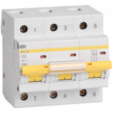 Автоматичний вимикач ВА 47-100 3Р 63А 10 кА х-ка C