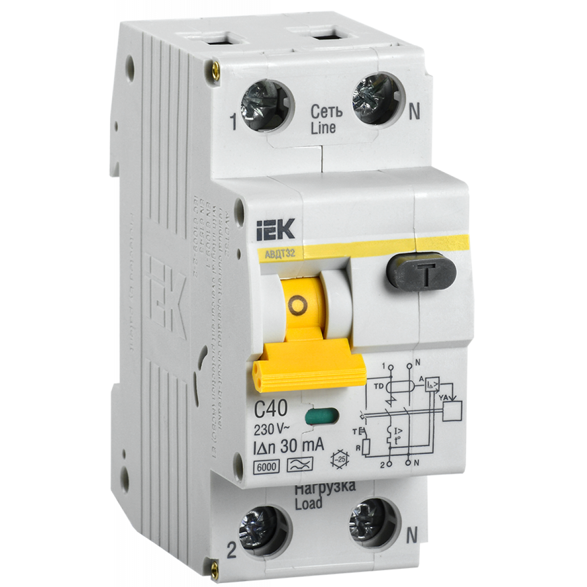 Авт. вимк. дифф. струму АВДТ32 C40 30мА IEK