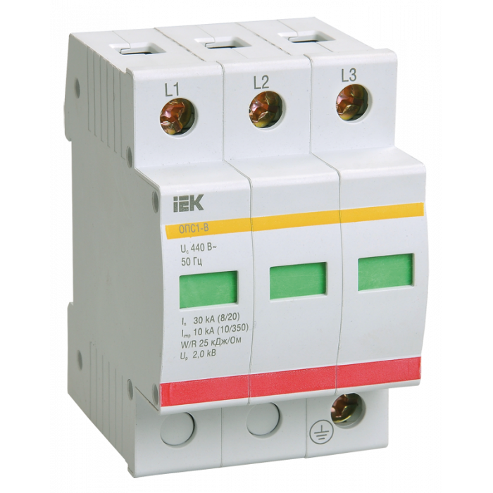Огр. имп. перенапр. ОПС1-B 3Р In=30kA  Un=400B Im=60kA IEK