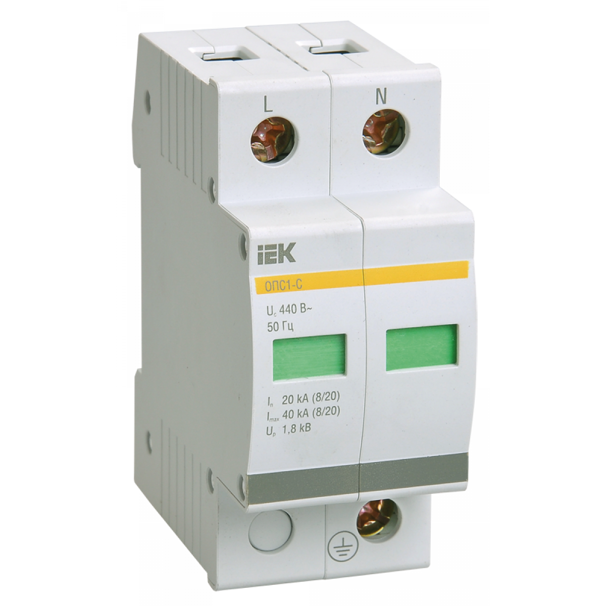 Огр. імп. перенапр. ОПС1-C 2P In=20kA Un=400B Im=40kA IEK