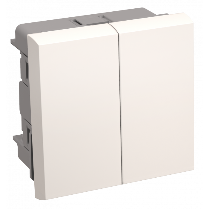 Вимикач прохідний (перемикач) двоклавішний на 2 модулі. ВК4-22-00-П