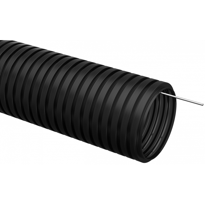 Труба гофр.ПНД d40 с зондом (15 м) IEK черный