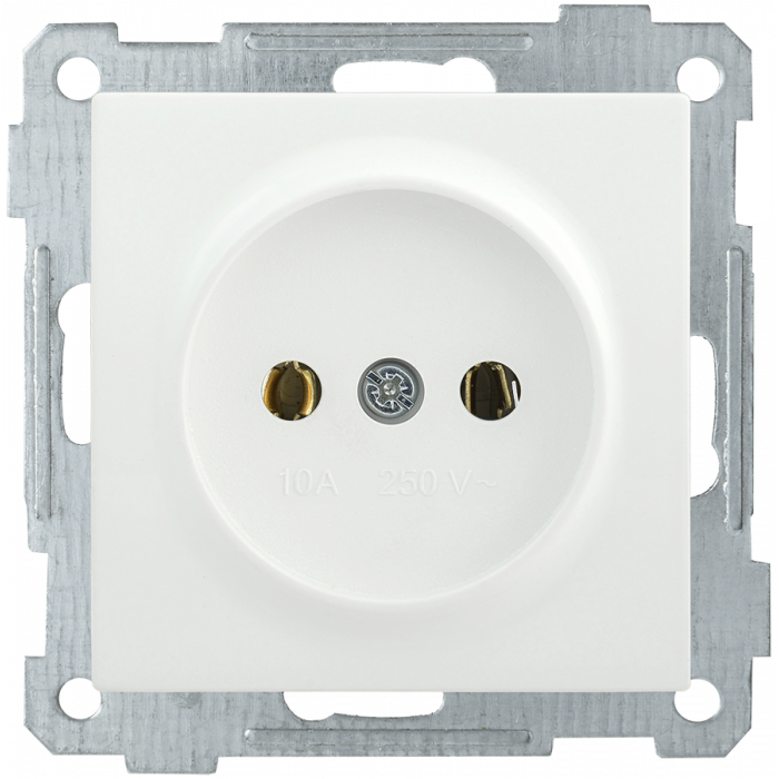 РС01-00-0-ББ Розетка без з/к без з/ш серия BOLERO (белый) (ERB10-K01-10) ІЕК