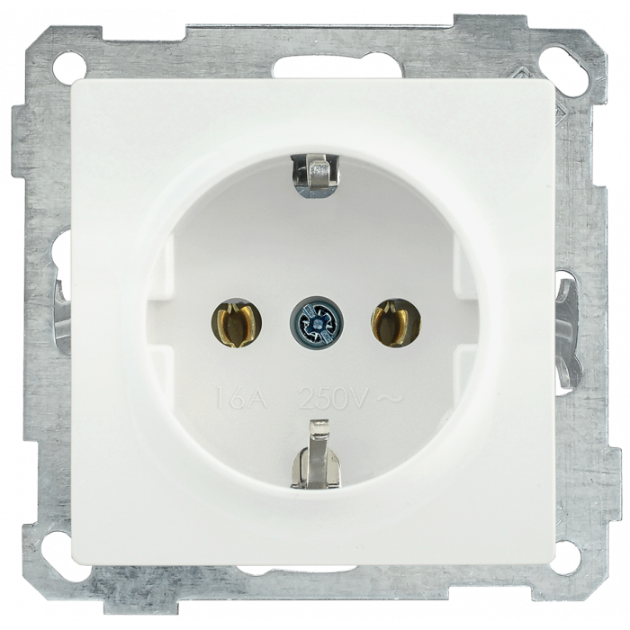 РС01-01-0-ББ Розетка с з/к без з/ш серия BOLERO (белый) (ERB11-K01-16) ІЕК