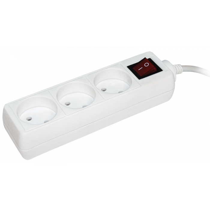 Удлинитель  У3К-выкл. 3 места 2Р/3метра 2х0.75мм2  10А/250 IEK