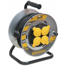 Катушка УК20 на мет с т/з 4 места 2Р+PЕ/20м КГ 3х1,5мм2 IP44 