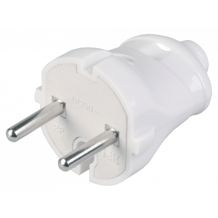 ВПп20-01-Ст Вилка разборная прямая без з/к 6А белая