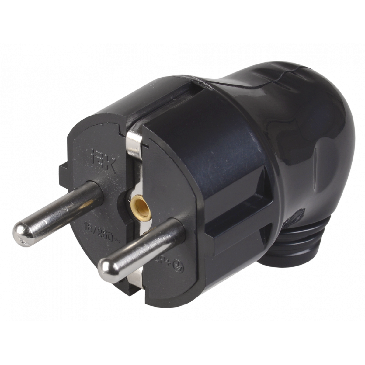 ВПу11-02-Ст Вилка розбірна кутова з з/к 16А чорна