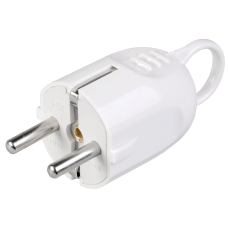 ВПу12-01-Ст Вилка розбірна кутова з з/к з кільцем 16А біла