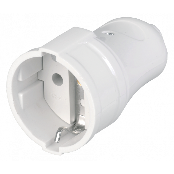 РПп10-01-Ст Розетка разборная прямая с з/к 16А белая