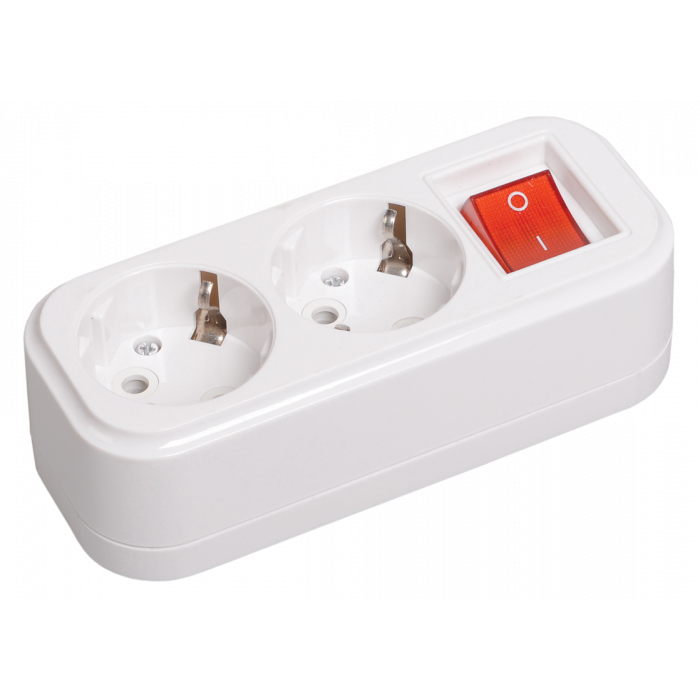 Розетка переносная разб.  К02 2 места CLASSIC IEK