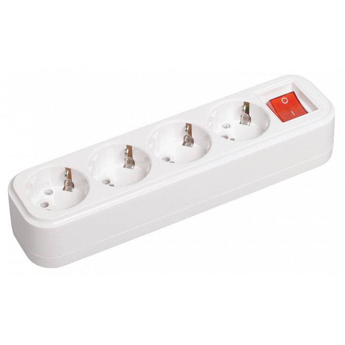 Розетка переносная разб. с выкл. К04В 4 места CLASSIC IEK