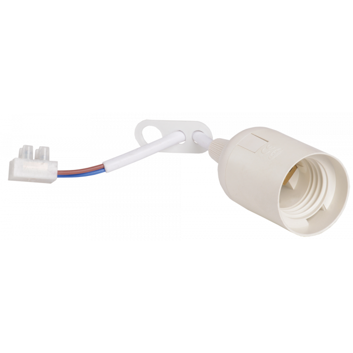 Ппл27-04-К51  Патрон підвісний з шнуром, пластик, Е27, белый (50 шт), стикер на изделии, IEK