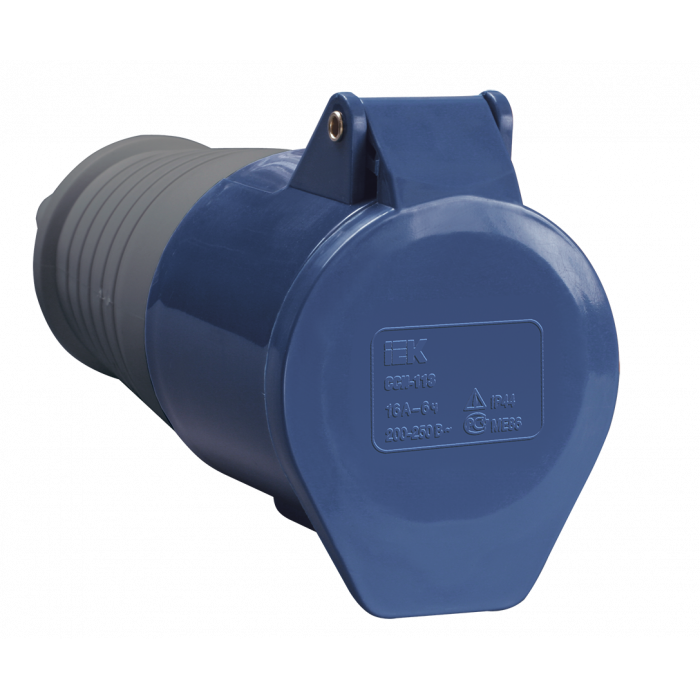 Розетка 213 переносная 2Р+PЕ 16А 220В IP44 IEK