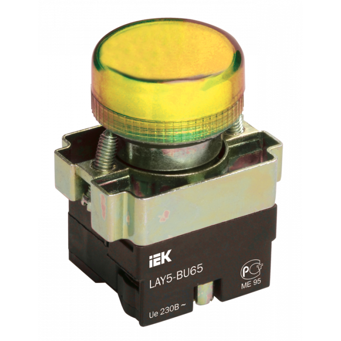 Индикатор LAY5-BU65 желтого цвета d22мм IEK