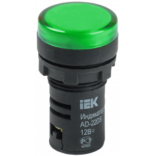 Лампа AD-22DS LED-матриця d22мм зелений 12В AC/DC ІЕК