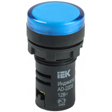 Лампа AD-22DS LED-матрица d22мм синий 12В AC/DC ИЭК