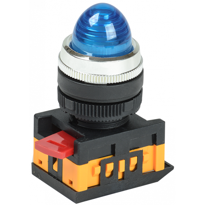 Лампа AL-22 сигнальная d22мм синий неон/240В цилиндр IEK