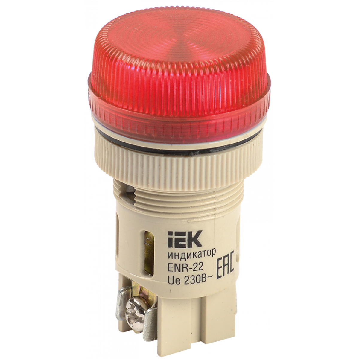 Лампа ENR-22 сигнальна d22мм червоний неон/240В циліндр IEK