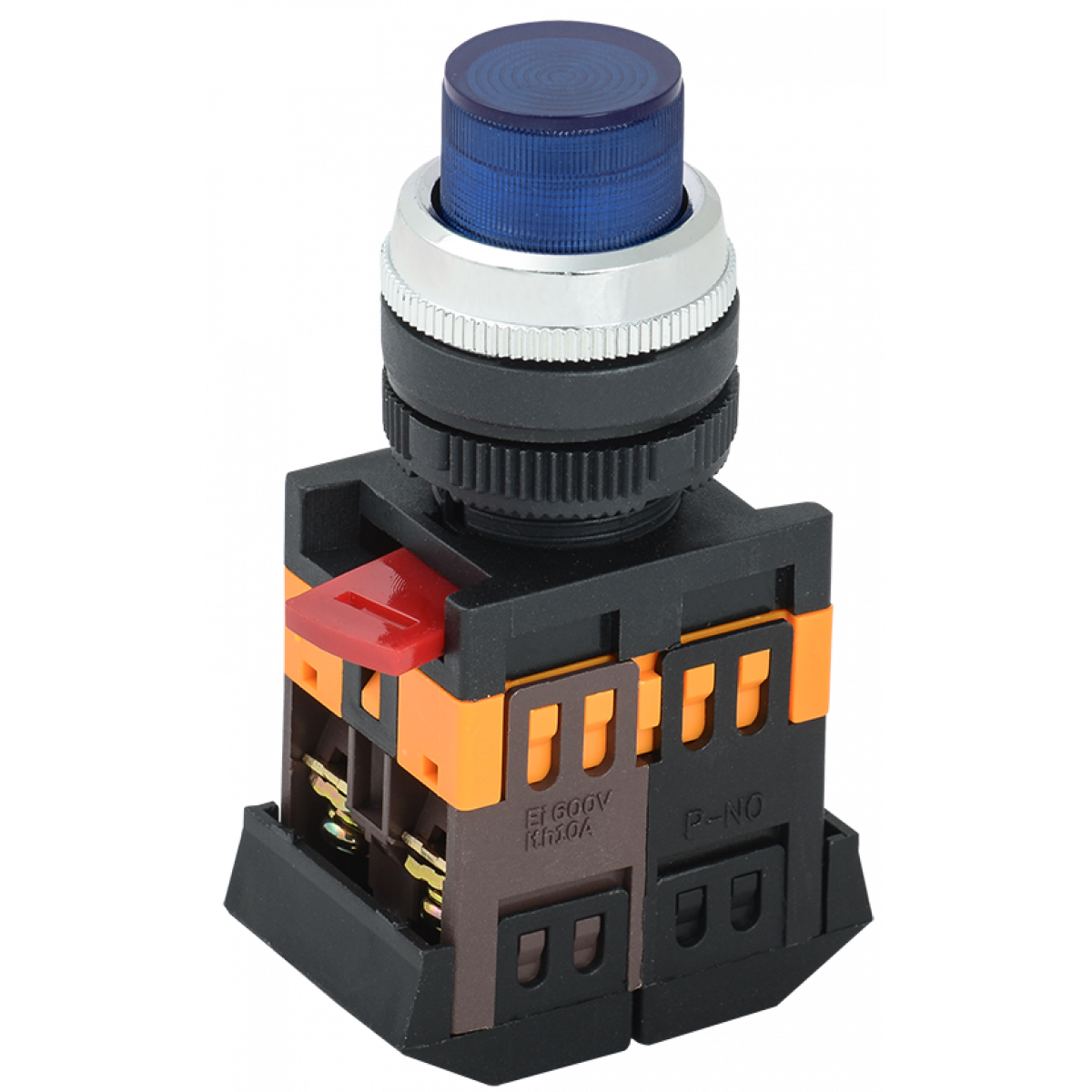 Кнопка ABLFP-22 синій d22мм неон/240В 1з+1р IEK