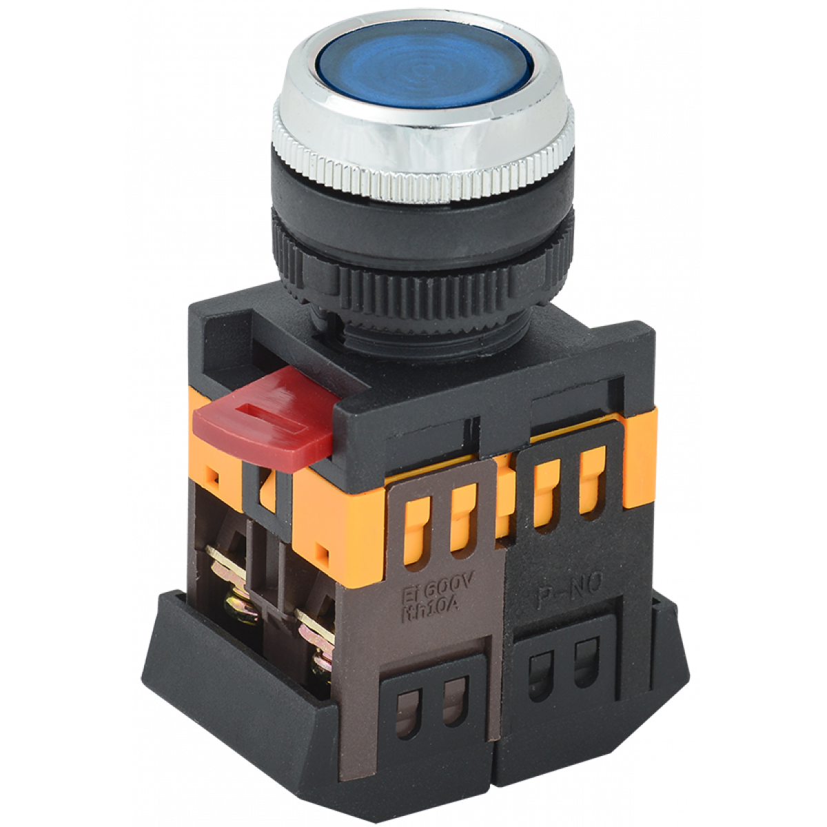 Кнопка ABLFS-22 синій d22мм неон/240В 1з+1р IEK