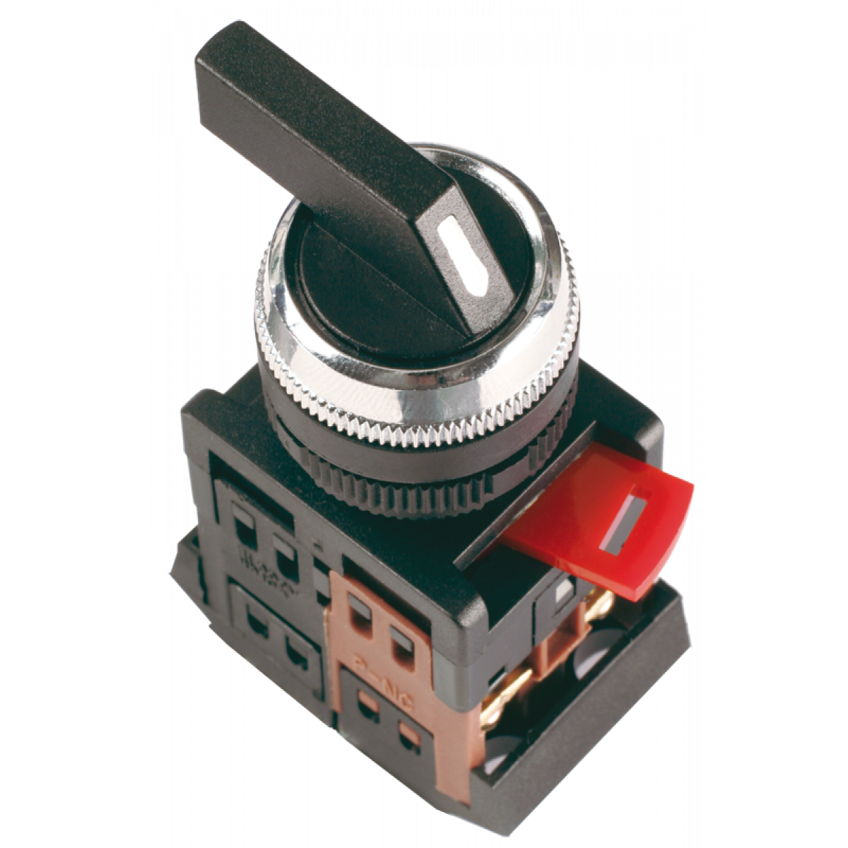 Перемикач АLСLR-22 чорний на 3 фікс.положення IO-II 1з+1р IEK