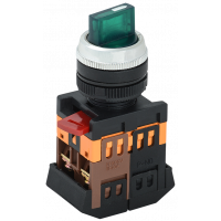 Переключатель АNС-22-2 на 2 фикс.полож.зеленый неон/240В I-O 1з+1р ИЭК