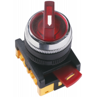 Переключатель АNС-22-2 на 2 фикс.полож.красный неон/240В I-O 1з+1р ИЭК
