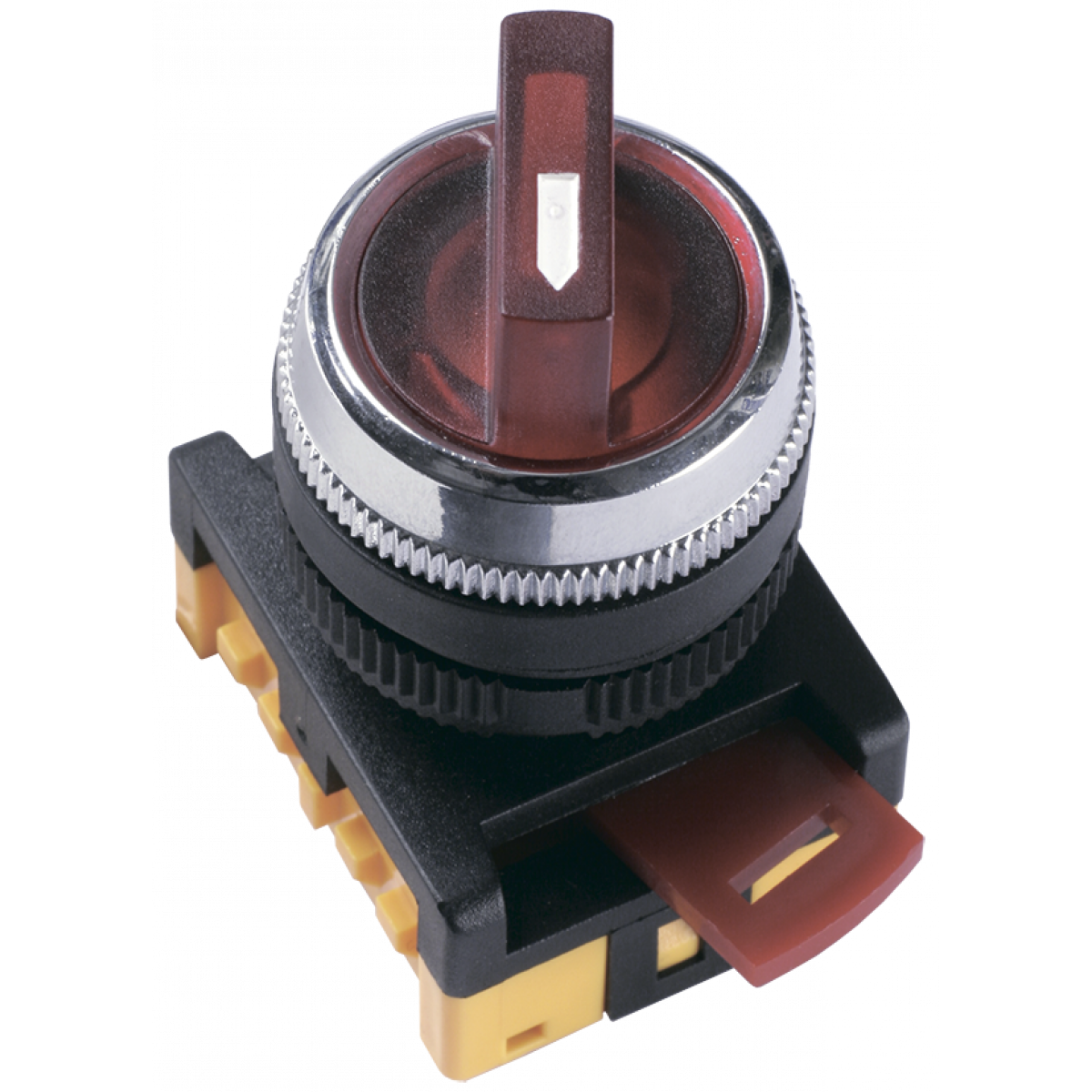 Перемикач АNСLR-22-3 на 3 фікс.полож.червоний неон/240В IO-II 1з+1р IEK