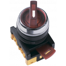 Перемикач АNСLR-22-3 на 3 фікс.полож.червоний неон/240В IO-II 1з+1р ІЕК