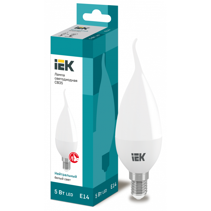 Лампа светодиодная ECO CB35 свеча на ветру 7Вт 230В 3000К E14 (LLE-CB35-7-230-30-E14) ІЕК