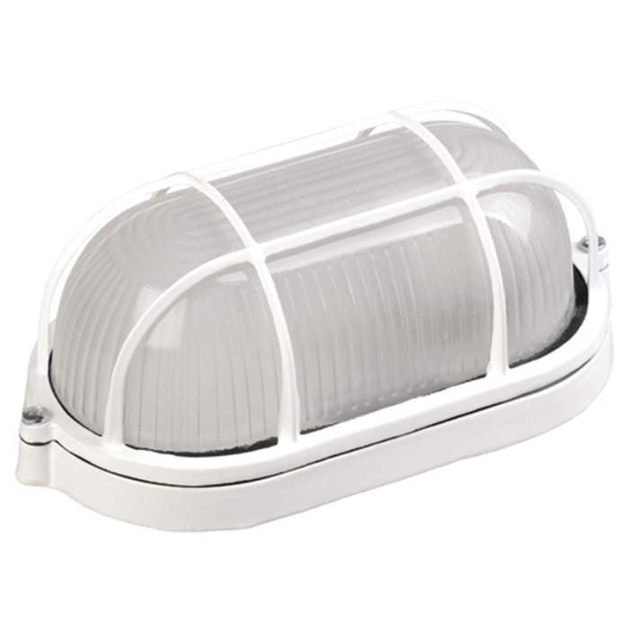 Светильник НПП1402 белый/овал с реш.60Вт IP54  IEK