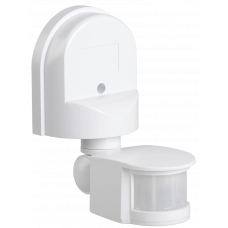 Датчик движения ДД 008 белый, макс. нагрузка 1100Вт, угол обзора 180град., дальность 12м, IP44, ИЭК