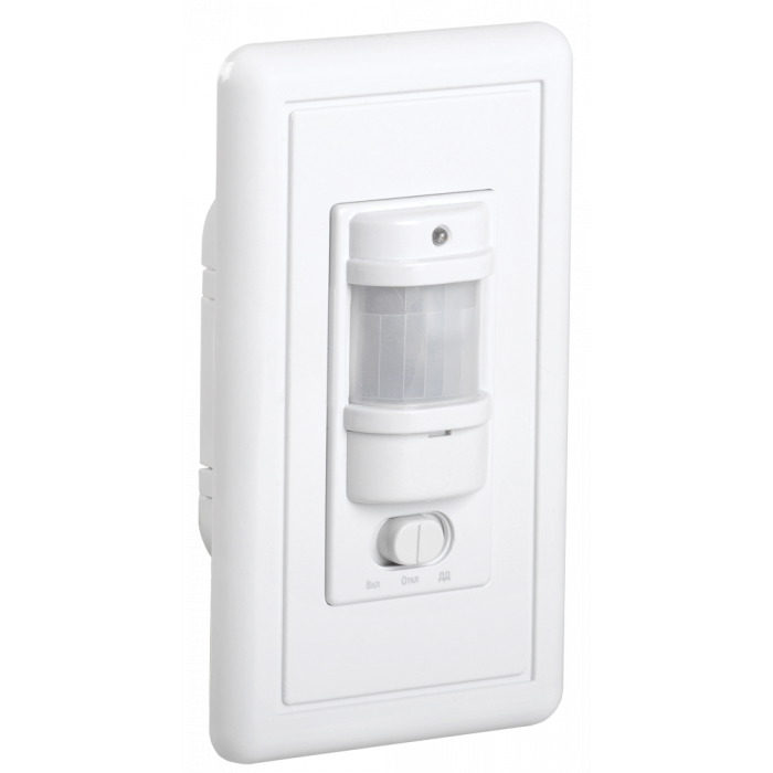 Датчик движения ДД 028 белый, макс. нагрузка 1200Вт, угол обзора 140град., дальность 9м, IP20, IEK