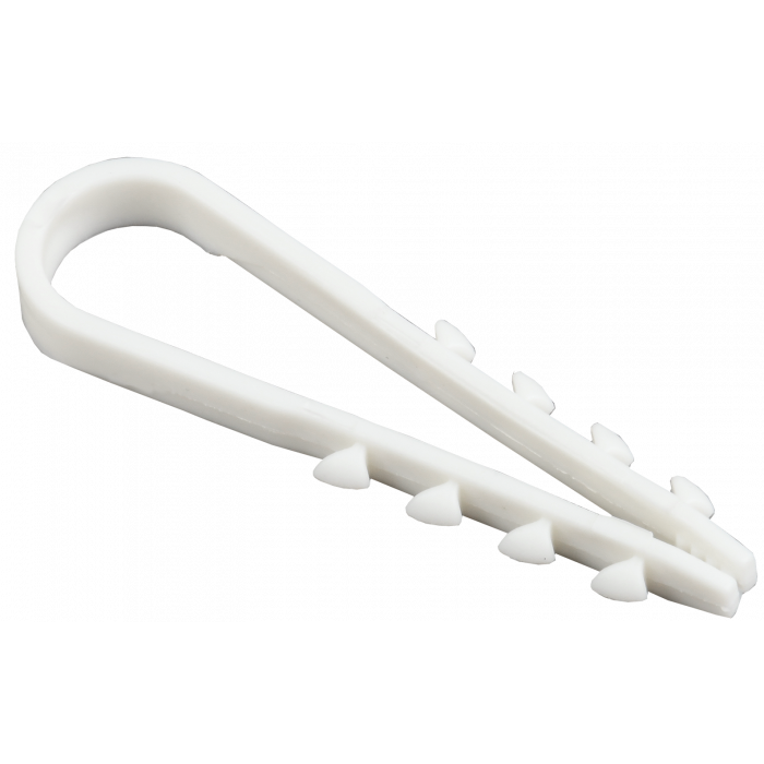 Дюбель хомут 5-10мм нейлон белый (100шт) IEK