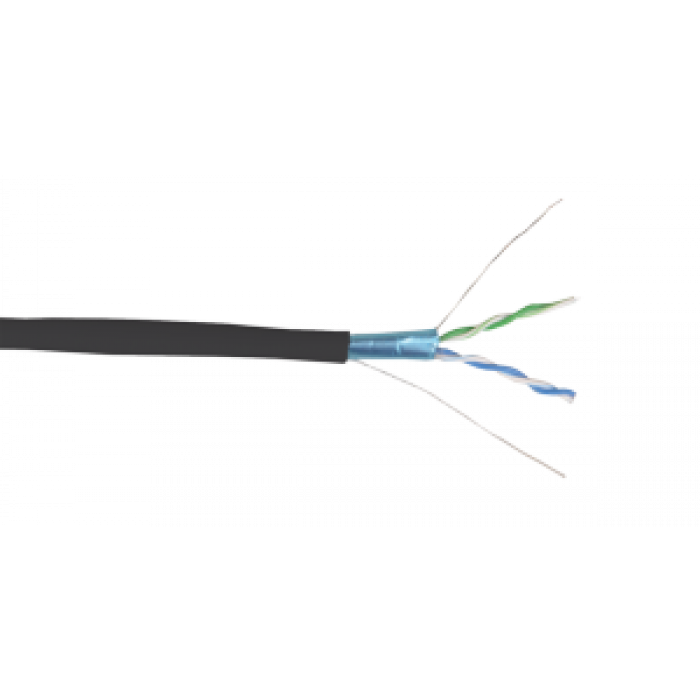 ITK Кабель связи витая пара F/UTP, кат.5E 2х2х24(0,51мм)AWG solid, LDPE, 500м, черный (LC3-C5E02-339) ІЕК