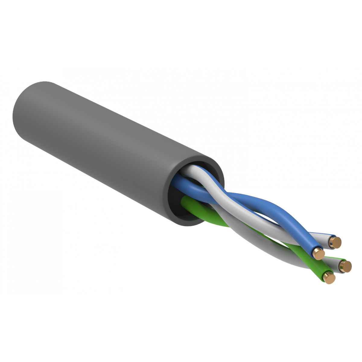 ITK Кабель зв'язку кручена пара ШПД U/UTP, кат.5E 2х2х0,48мм solid, PVC, 500м, сірий (BC1-C5E02-111) ІЕК