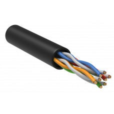 ITK Кабель связи витая пара ШПД U/UTP, кат.5E 4х2х0,48мм solid, LDPE, 305м, черный (BC3-C5E04-139) ІЕК