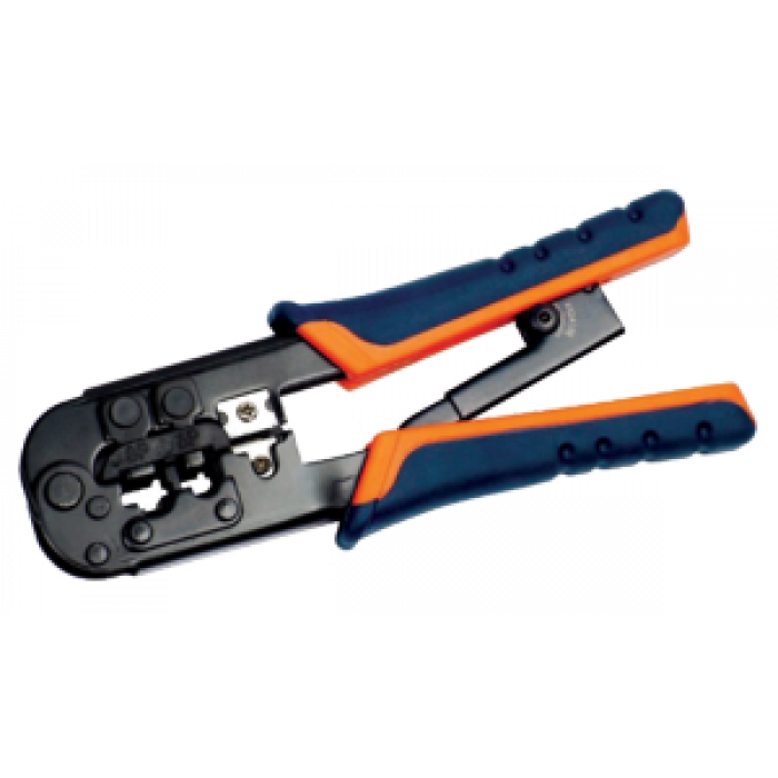 Инструмент обжимной для RJ-45,12,11 с храповым механизмом, сине-оранжевый ITK