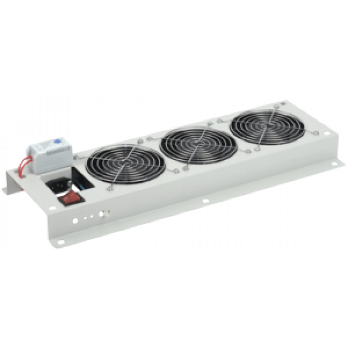 ITK Вентиляторна панель з вимикачем та термостатом, 3 модулі, сіра (FM35-32M) ІЕК