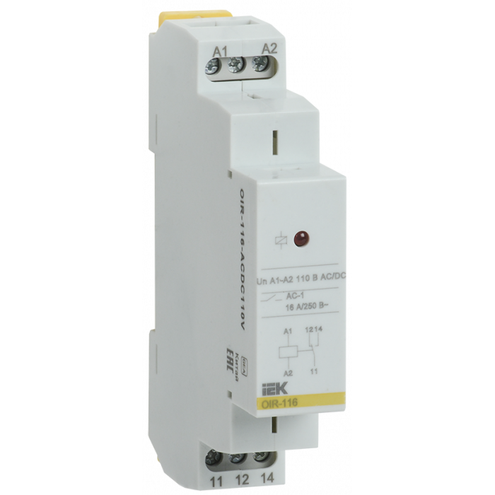 Промежут. реле.OIR 1 конт (16А). 110 В AC/DC (OIR-116-ACDC110V) ІЕК