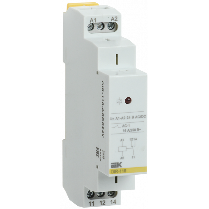 Промежут. реле.OIR 1 конт (16А). 24 В AC/DC (OIR-116-ACDC24V) ІЕК