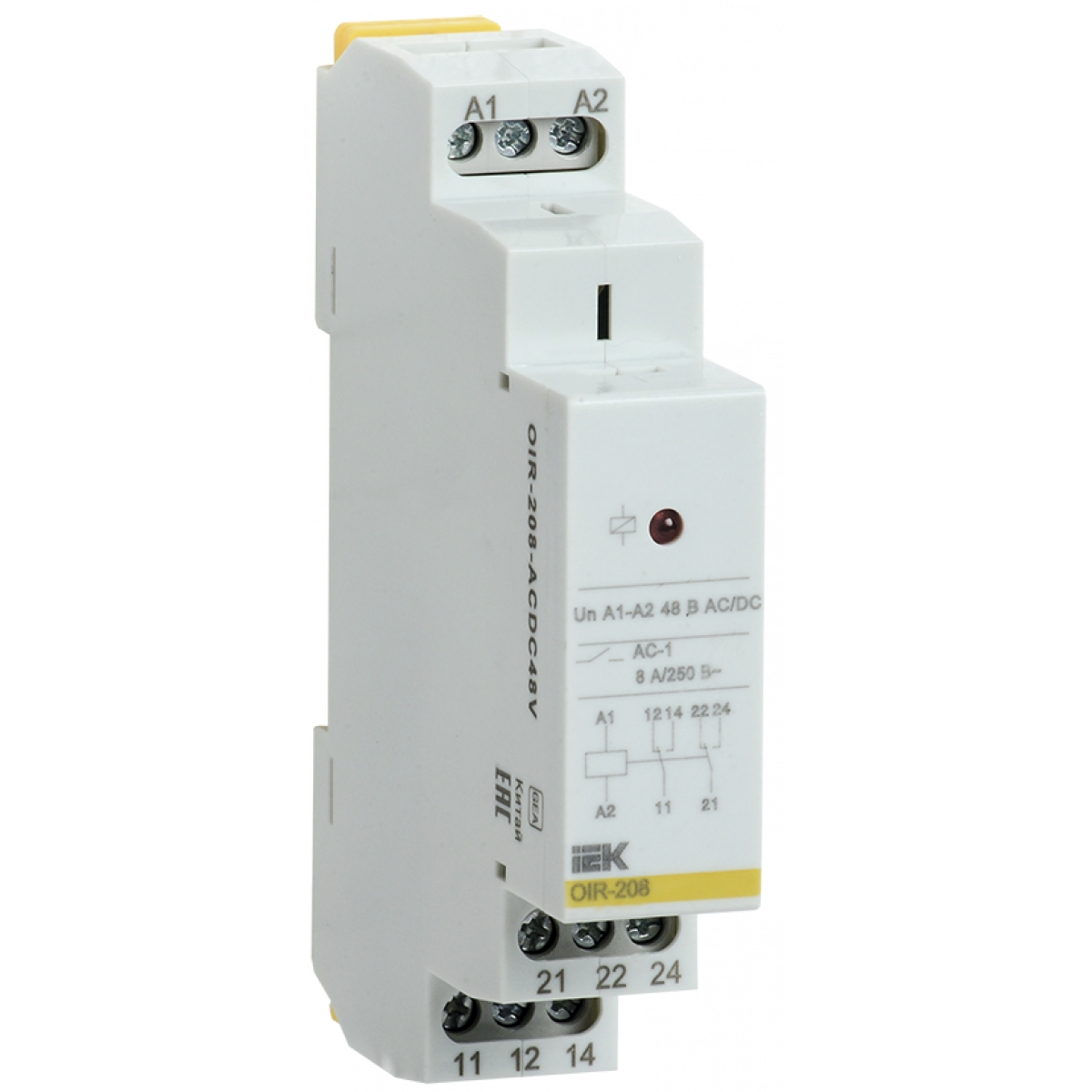 Проміж. реле.OIR 2 конт (8А). 48 В AC/DC (OIR-208-ACDC48V) ІЕК