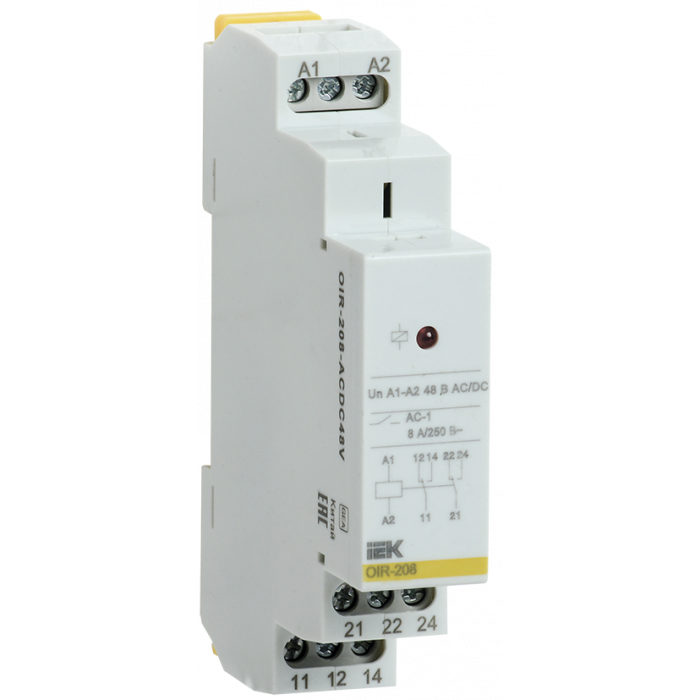 Промежут. реле.OIR 2 конт (8А). 48 В AC/DC (OIR-208-ACDC48V) ІЕК